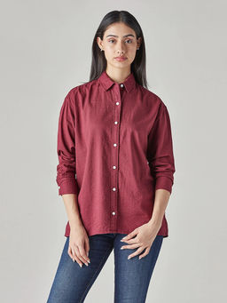 Levi's - Women Maroon Solid/Plain Shirt