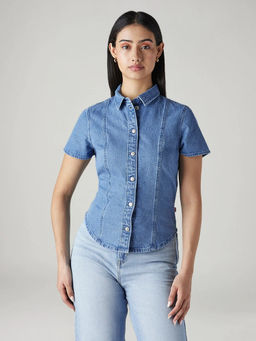 Levi's - Women Blue Solid/Plain Shirt