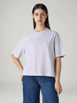 Levi's - Women Lavender Embroidered T-Shirt