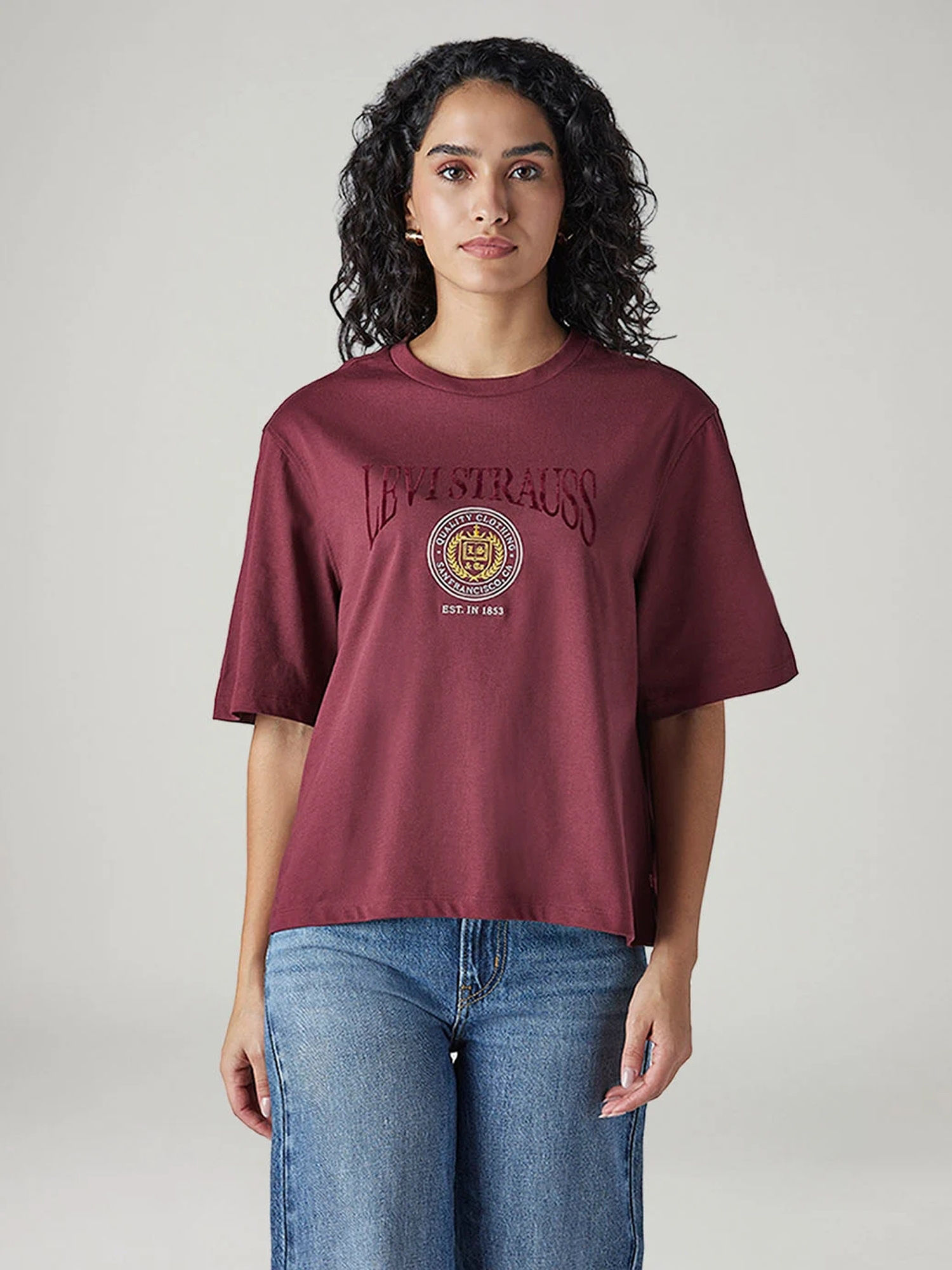 levi's Women Maroon Typography T-Shirt-picture-41