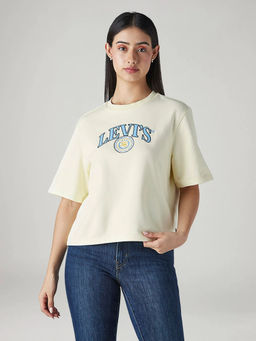 Levi's - Women Cream Embroidered T-Shirt