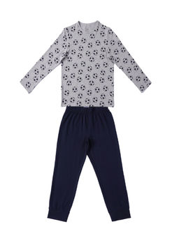 Jack & Jones Junior - Boys Grey Football Print Sleepwear Set