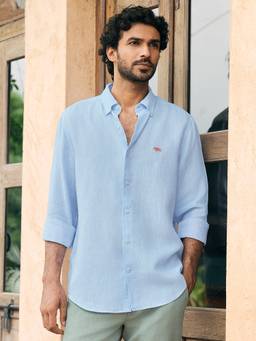 Andamen - Men European Linen Solid Slim Fit Shirt
