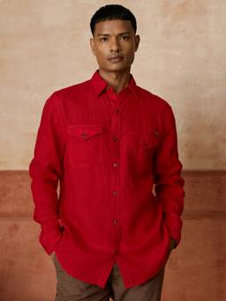 Andamen - Men European Linen Solid Slim Fit Shirt