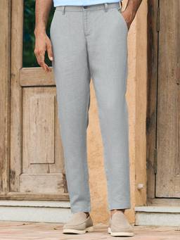 Andamen - Men European Linen Solid Regular Fit Trouser