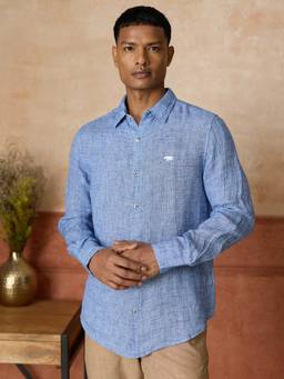 Andamen - Men European Linen Textured Slim Fit Shirt