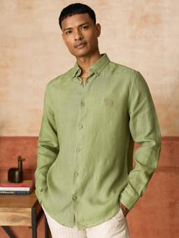 Andamen - Men European Linen Solid Slim Fit Shirt