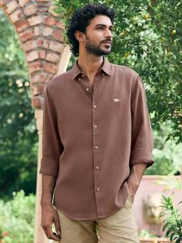 Andamen - Men European Linen Solid Slim Fit Shirt