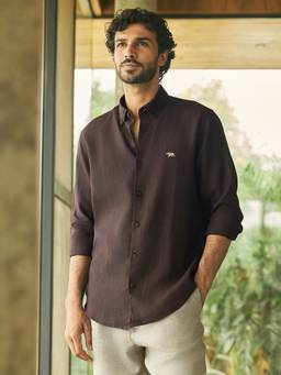 Andamen - Men European Linen Solid Regular Fit Shirt