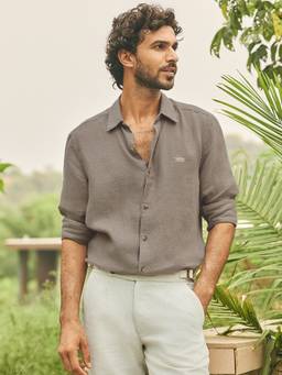 Andamen - Men European Linen Solid Regular Fit Shirt