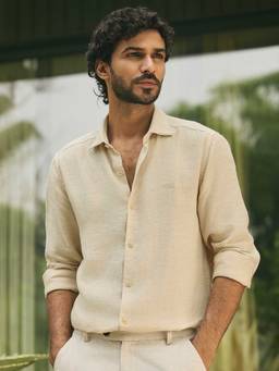 Andamen - Men European Linen Solid Regular Fit Shirt