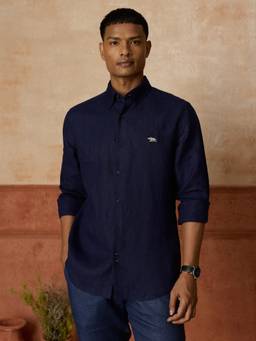 Andamen - Men European Linen Solid Slim Fit Shirt