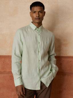Andamen - Men European Linen Solid Regular Fit Shirt