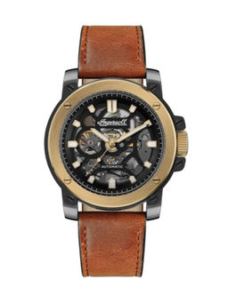 Ingersoll - The Freestyle Automatic Black Skeleton Dial Black Leather Strap Mens Watch - I14402 (M)
