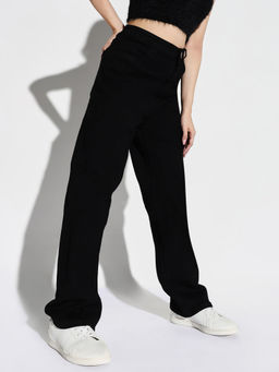 SHOWOFF - Women Black Wide Leg Denim Jeans