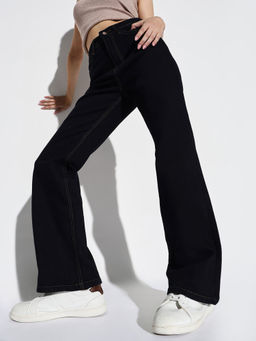 SHOWOFF - Women Navy Blue Bootcut Denim Jeans