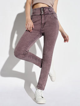 SHOWOFFFF - Women Purple Slim Fit Denim Jeans