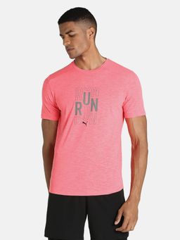 Puma - Run Logo Ss M Men Pink T-shirt