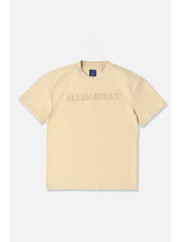 Allen Solly - Beige Solid Regular Fit T-Shirt