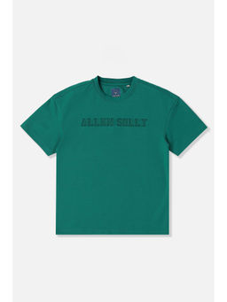 Allen Solly - Green Solid Regular Fit T-Shirt
