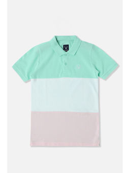 Allen Solly - Blue Colorblock Regular Fit Polo T-Shirt
