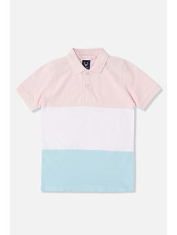 Allen Solly - Pink Colorblock Regular Fit Polo T-Shirt