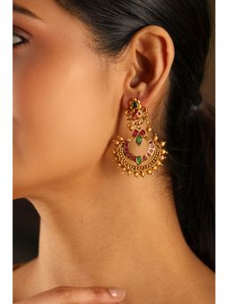 Biba - Women Multi-Color Brass Chaandbali Earrings