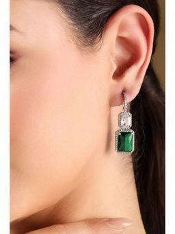 Biba - Women Green Brass Drop and Danglers Earrings