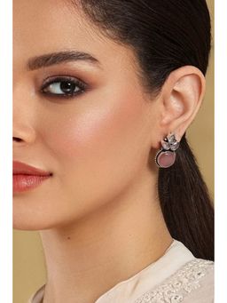 Biba - Women Light Pink Brass Drop Earrings