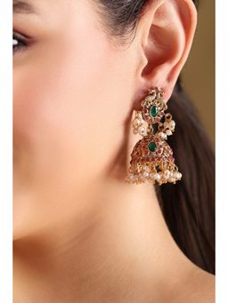 Biba - Women Multi-Color Brass Jhumka Earrings