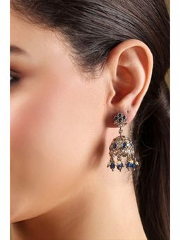 Biba - Women Blue Alloy Jhumka Earrings