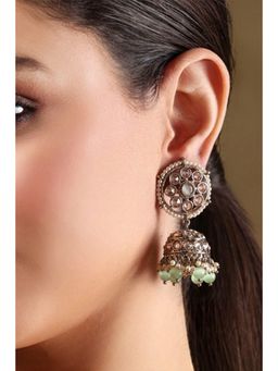 Biba - Women Mint Green Alloy Jhumka Earrings
