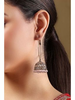 Biba - Women Light Pink Alloy Jhumka Earrings
