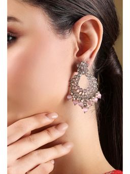 Biba - Women Light Pink Alloy Chaandbali Earrings