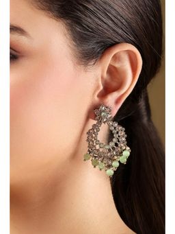 Biba - Women Mint Green Alloy Chaandbali Earrings