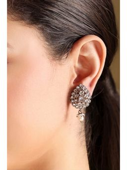 Biba - Women White Alloy Drop Earrings