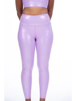 BODD ACTIVE - Lavender Holo Self Design High Rise Leggings