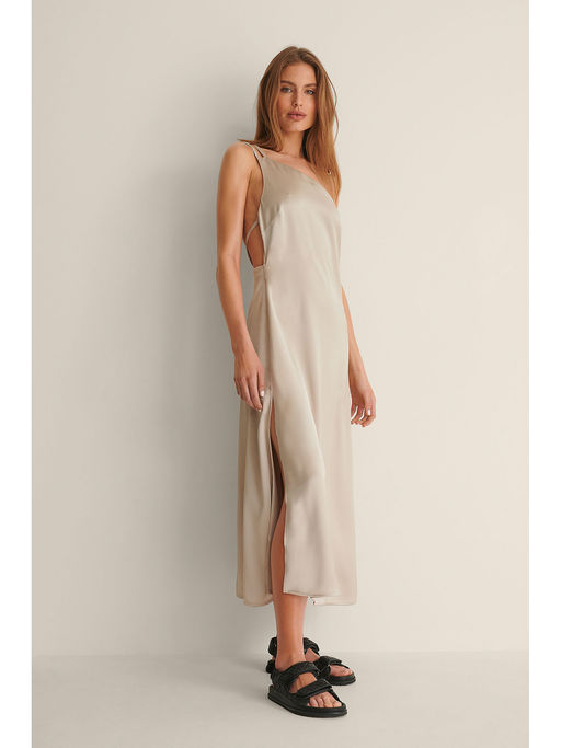 na-kd satin dress Hanna Schnberg X Na-kd Draped Detail Satin Dress - Green