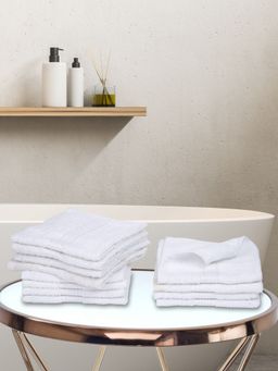 KOPA - Quick Dry 100% Cotton Soft Terry Towel -12Pc Face Towel D'Ross Solid-White