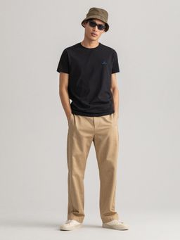GANT - Men Black Solid Regular Crew T-shirt