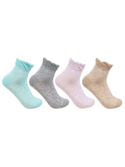 Bonjour - Women Ankle Length Designer Socks-Pack Of 4