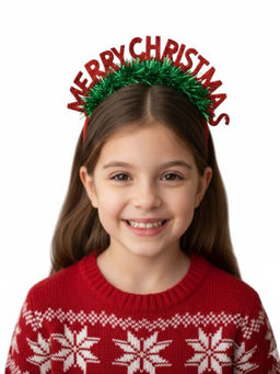 Arendelle - Multi-Color Glitter Merry Christmas Hairband (7-12 Years)