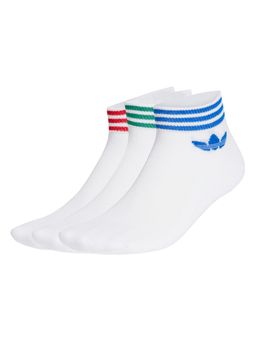 adidas - White Trefoil Ankle Socks (Pack of 3)