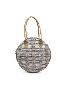 The Purple Sack - Round Big Tote Bag - White