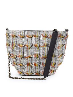 The Purple Sack - Boho Fringe Sling Bag - Grey