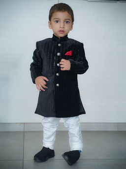 devils n angels - Classic Black Kurta & Pyjama (Set of 3)
