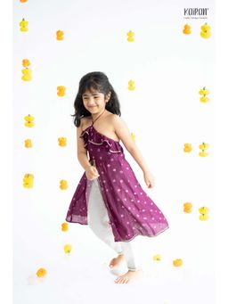 KAIRAN STUDIO - Purple Halter Neck Kurta and Pant (Set of 2)