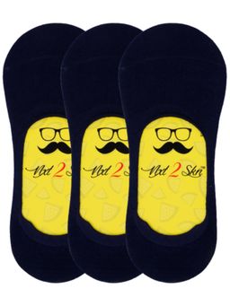 NEXT2SKIN - Mens Cotton Invisible Socks with Anti-Slip Silicon - Pack of 3 (Navy:Navy:Navy)