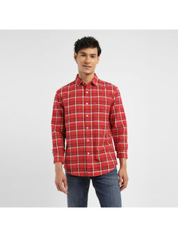 Levi's - Mens Red Checks Slim Fit Casual Shirt
