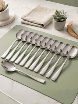 FNS - Montavo Stainless Steel Dinner Spoon Set Of 12 Mirror Polish
